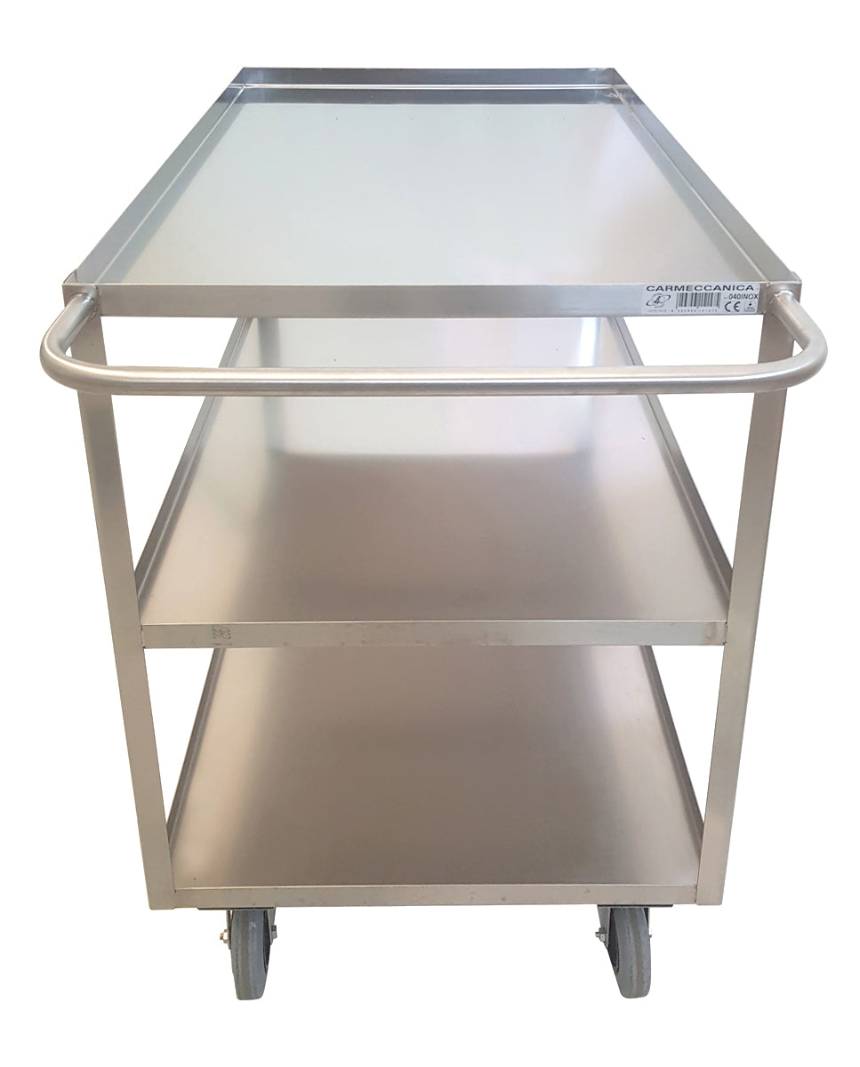Carmeccanica Portatutto Grande 3 Piani Inox Con Ruote Girevoli ART040GIRINOX