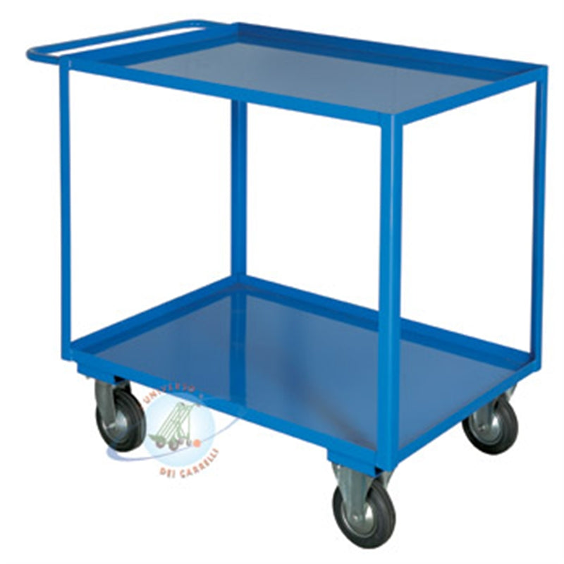 Carmeccanica Portatutto Grande 2 Piani con Bordo Ruote Girevoli e Freno 300 kg ART041VGIRFR