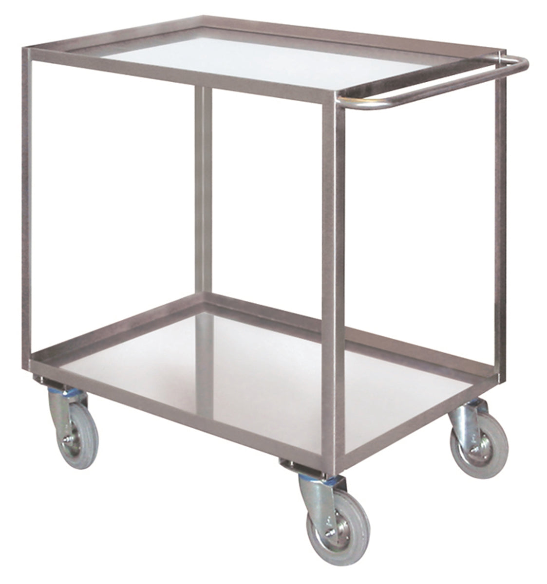 Carmeccanica Portatutto Grande Inox 2 Piani con Bordo Ruote Girevoli e Freno 300 kg ART041VGIRFRINOX