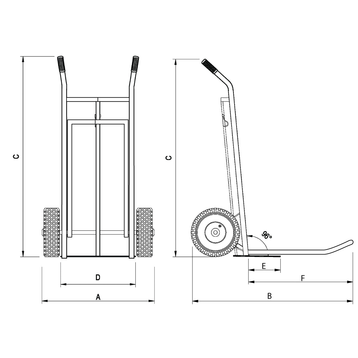 Carmeccanica Portasacchi Entry Doppia Pedana Ruote Pneumatiche 150 kg ART105R