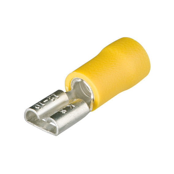 ABC Tools B21967063 Capicorda piatto femmina 4,0÷6,0 mm² (AWG 12-10) Largh. spina 6,3 mm — Giallo