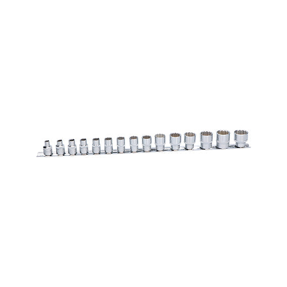 ABC Tools Serie Bussole Poligonali A31141300, 16 Chiavi, Attacco 3/8", 6-22 mm