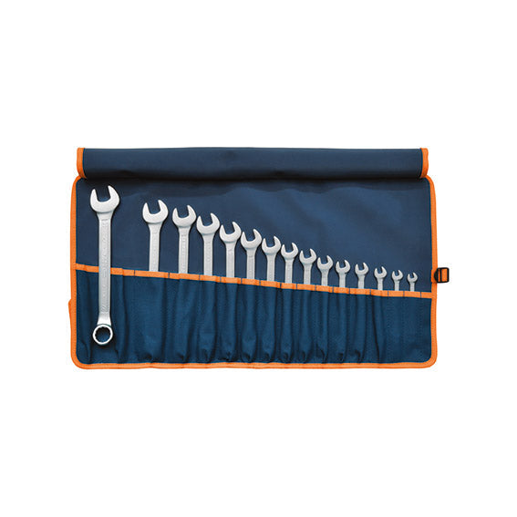 ABC Tools Serie di Chiavi Combinate in Borsa di Tessuto Avvolgibile A29361510, 15 Pezzi