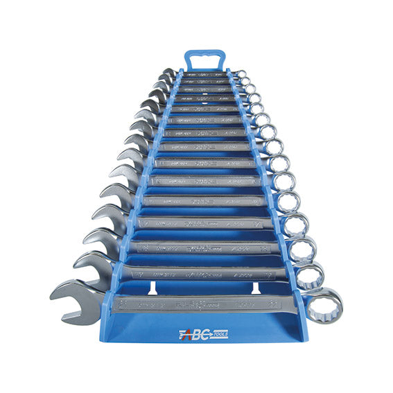 ABC Tools Serie di Chiavi Combinate su Supporto in Gomma Termoplastica TPR A29365012, 12 Pezzi