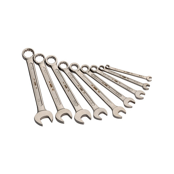 ABC Tools Serie di Chiavi Combinate in Pollici in Acciaio Inox A29377900, 9 Pezzi, con scatola