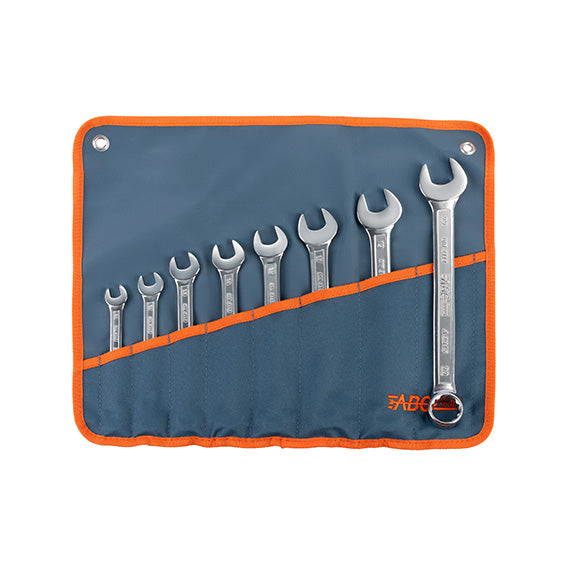 ABC Tools Serie di Chiavi Combinate in Borsa di Tessuto Avvolgibile A29458800, 8 Pezzi