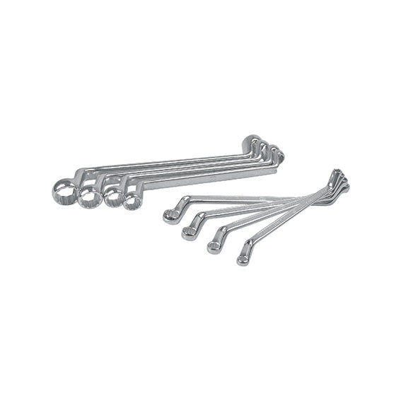 ABC Tools Serie di Chiavi Poligonali Doppie a Profonda Curvatura A30218000, 8 Pezzi, con scatola di cartone