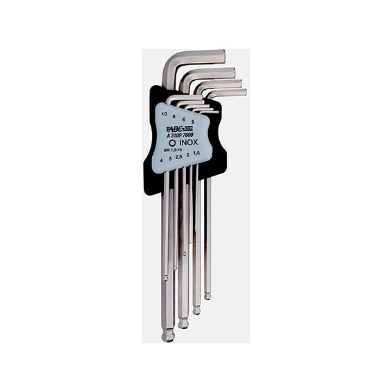 ABC Tools Serie di 9 Chiavi Sferopoliedriche Maschio Esagonali Inox A31097609, con in plastica
