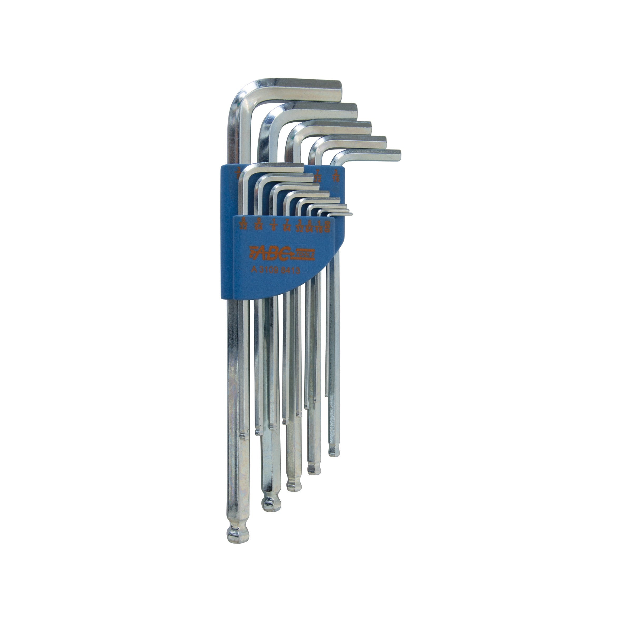 ABC Tools Serie di 13 Chiavi Sferopoliedriche Maschio Esagonali in Pollici A31098413, con in plastica