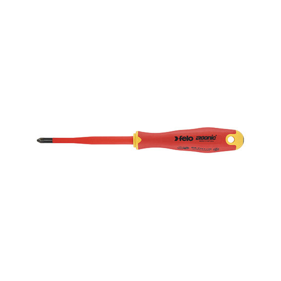 Felo Giravite Isolato VDE M71022202, Pozidriv PZ2, Lama 6,0x100 mm, Slim Ergonic