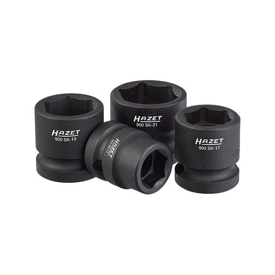 Hazet Assortimento Bussole Impact A32232240, 4 Chiavi, Attacco 1/2", 13-21 mm