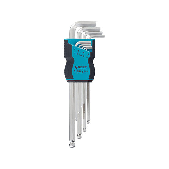 HAZET Serie di 9 Chiavi Sferopoliedriche Maschio Esagonali A31098200, con in plastica
