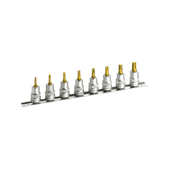 Hazet Serie Bussole con Inserto Torx A31326500, 8 Inserti, Attacco 3/8", T15-T50