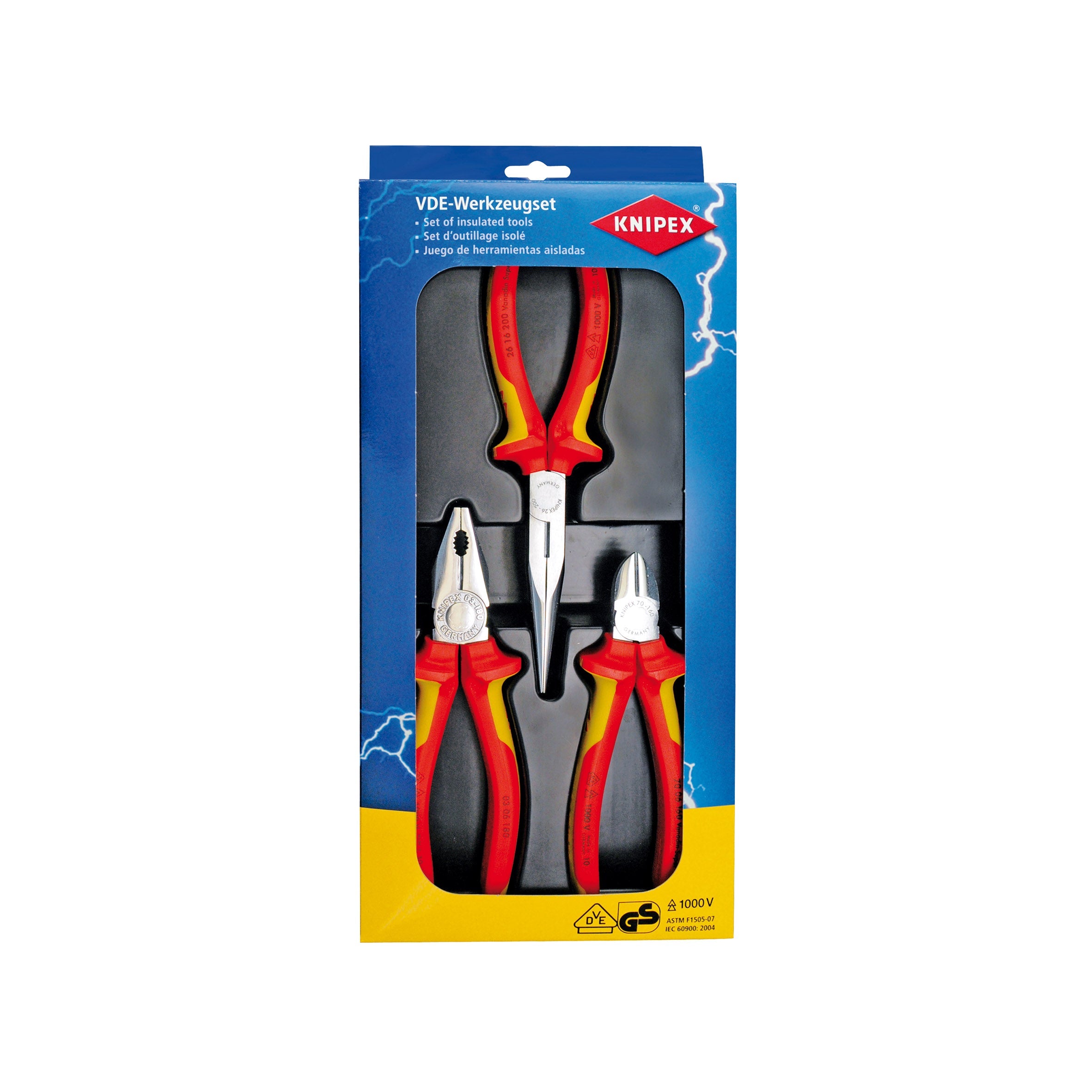 Knipex Assortimento Pinze e Tronchesi Isolati VDE M71363000, 3 Pezzi