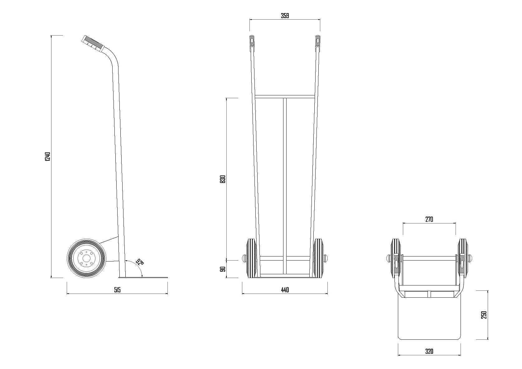 Carmeccanica Portacasse Ruote Gommate 200 kg ART005B