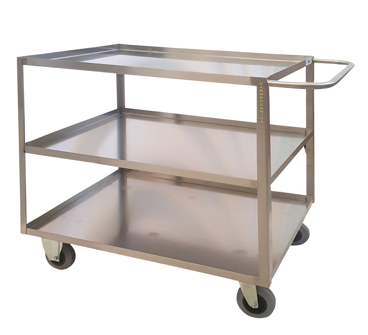 Carmeccanica Portatutto Grande 3 Piani Inox Con Ruote Girevoli ART040GIRINOX