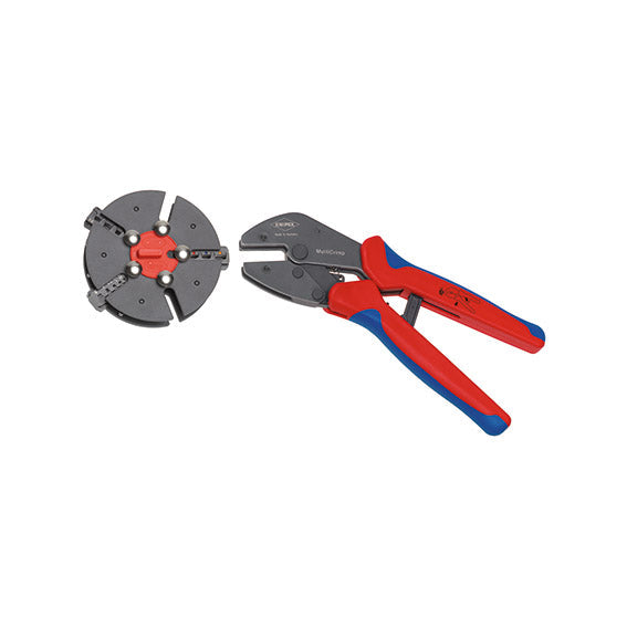 Knipex Crimpatrice MultiCrimp B21921003 con Supporto e 3 Matrici, 0,5÷10 mm², 250 mm