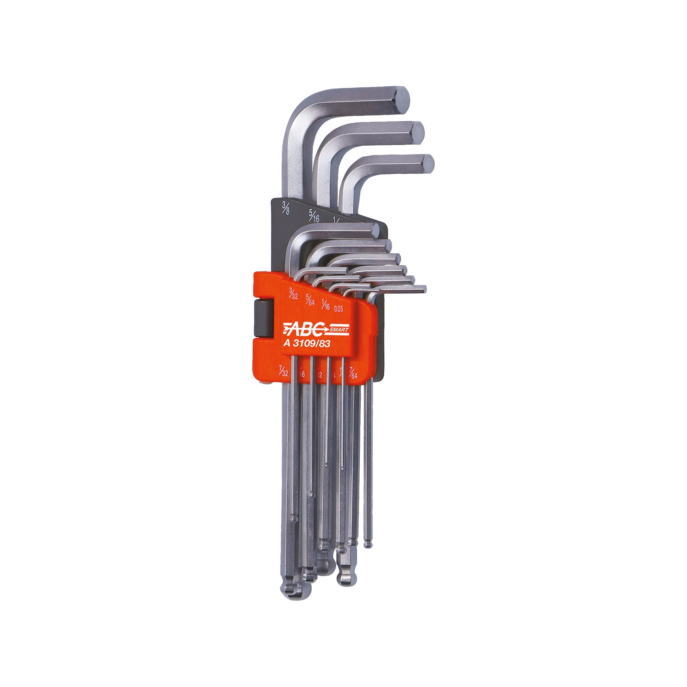 ABC Smart Serie di 13 Chiavi Sferopoliedriche Maschio Esagonali in Pollici A31098313, con in plastica