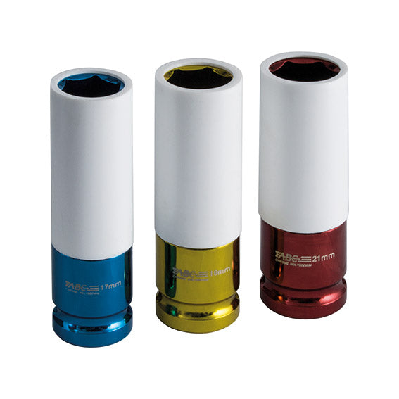 ABC Tools Serie Bussole Impact con Protezione A32232430, Attacco 1/2", 17-21 mm