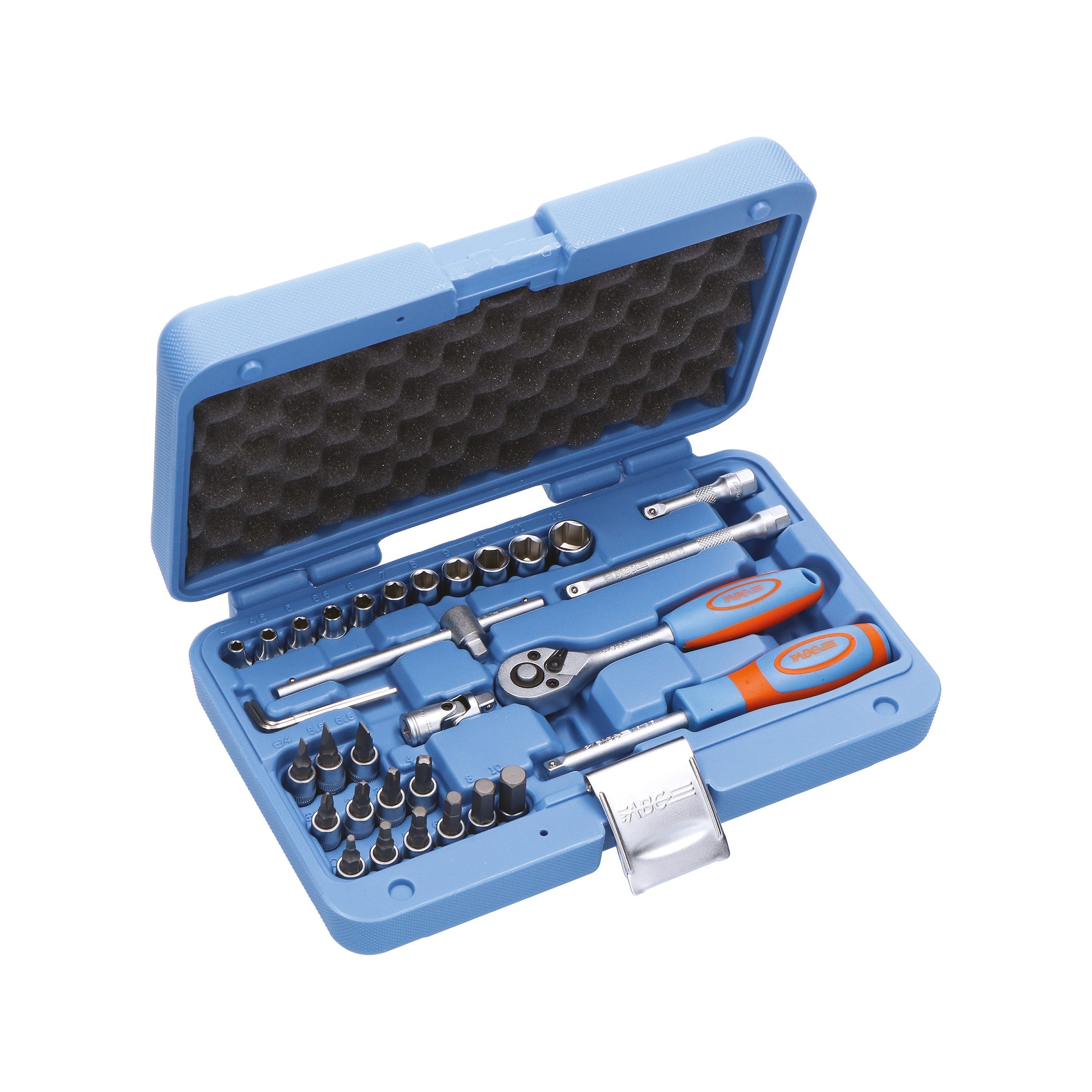 ABC Tools Assortimento Bussole A31111000, 33 Utensili, Attacco 1/4", 4-13 mm
