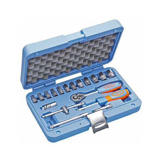 ABC Tools Assortimento Bussole A31115000, 18 Utensili, Attacco 1/4", 4-14 mm