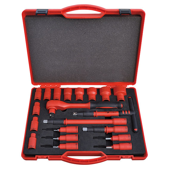 ABC Tools Assortimento Chiavi a Bussola Isolate VDE M71142000, 20 Utensili, 1/2"