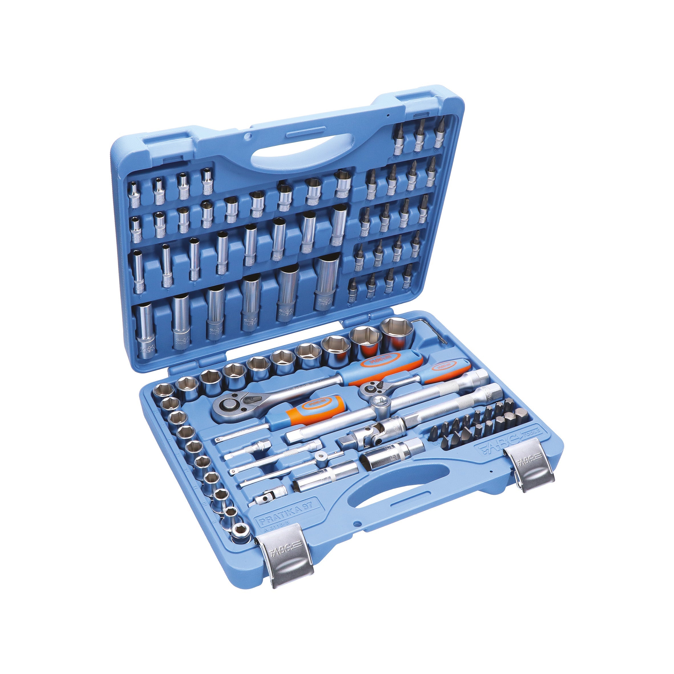 ABC Tools Assortimento Combinato Bussole A31155000, 97 Utensili, Attacchi 1/4", 1/2" e 5/16"