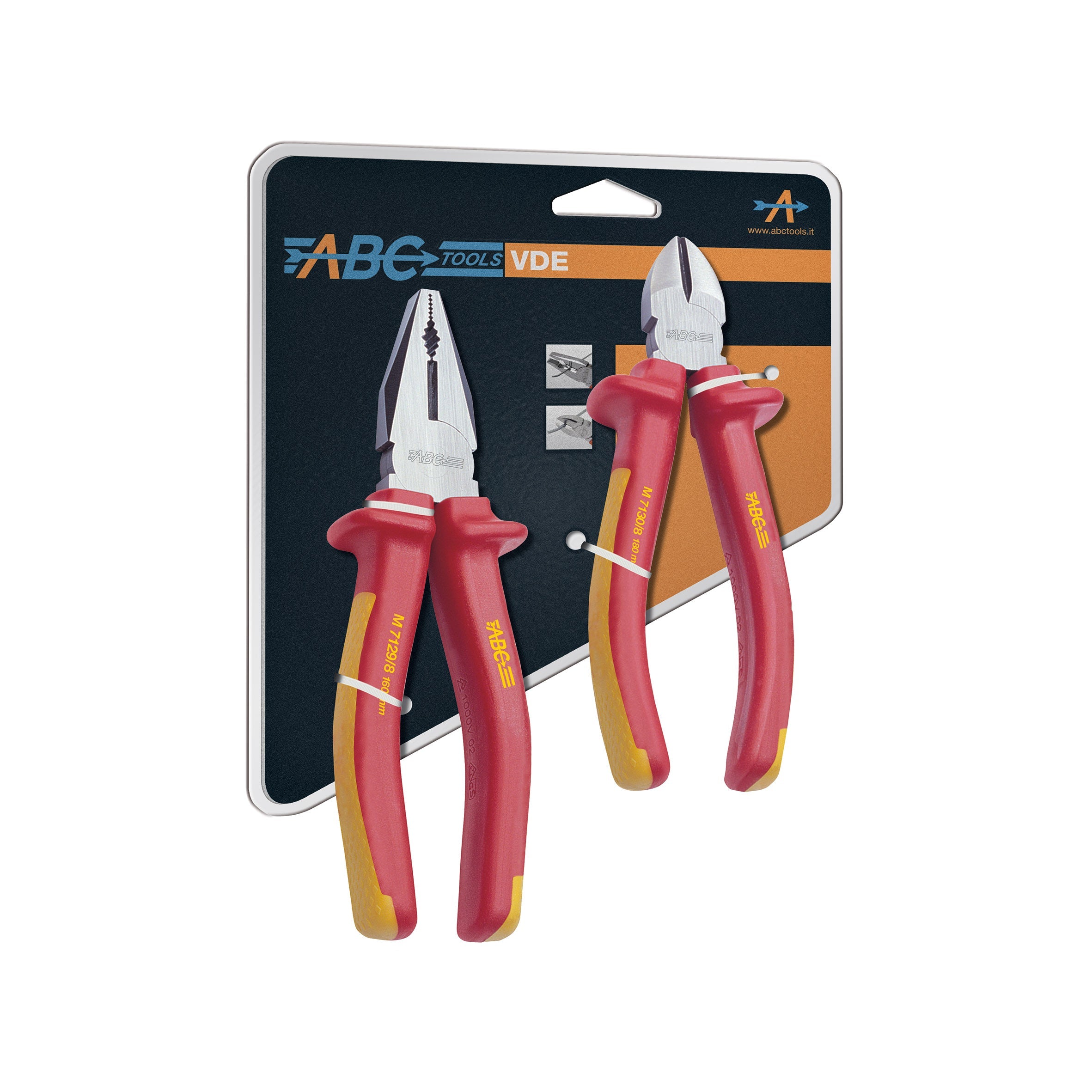 ABC Tools Assortimento Pinze e Tronchesi Isolati VDE M71365000, 2 Pezzi