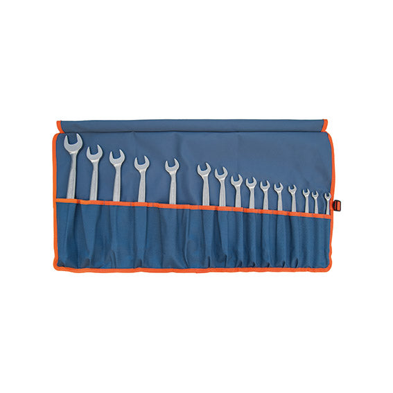 ABC Tools Serie di Chiavi Combinate a Delfino in Busta di Tessuto Avvolgibile A29366412, 12 Pezzi