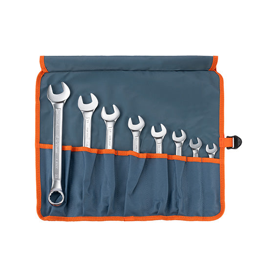 ABC Tools Serie di Chiavi Combinate in Borsa di Tessuto Avvolgibile A29368800, 8 Pezzi