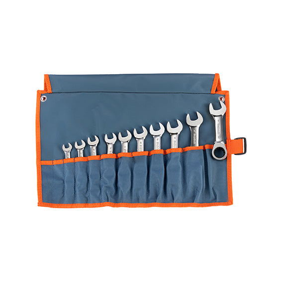 ABC Tools Serie di Chiavi Combinate Corte con Cricchetto Unidirezionale A29411000, 10 Pezzi