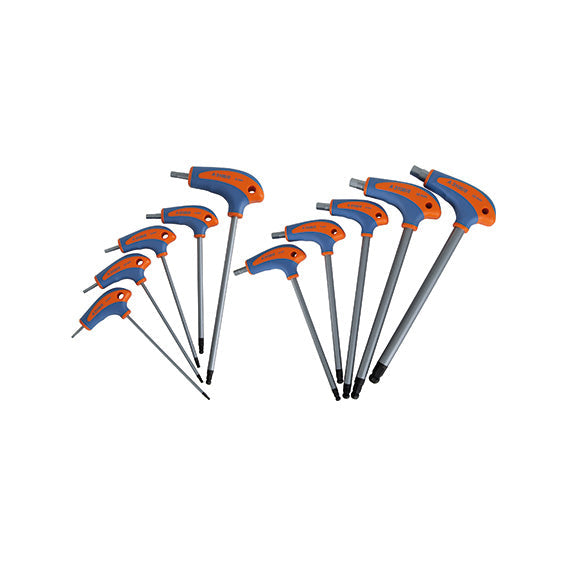 ABC Tools Serie di Chiavi Sferopoliedriche Maschio Esagonali a T A31088100, 10 Pezzi, con scatola