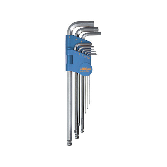 ABC Tools Serie di 9 Chiavi Sferopoliedriche con Estremità Striped A31097650, con in plastica