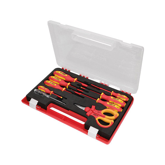 ABC Tools Serie Giraviti Isolati VDE M71019400, 7 Giraviti con Cercafase e Forbici