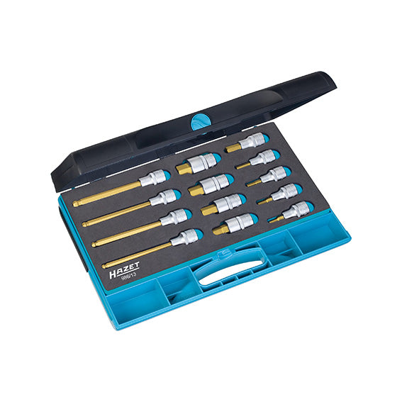 Hazet Serie Bussole con Inserto Esagonale A31797900, 13 Inserti, Attacco 1/2", 5-19 mm