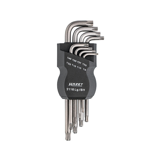 HAZET Serie di 8 Chiavi Maschio per Viti TORX Lunghe A31101900, con supporto di plastica